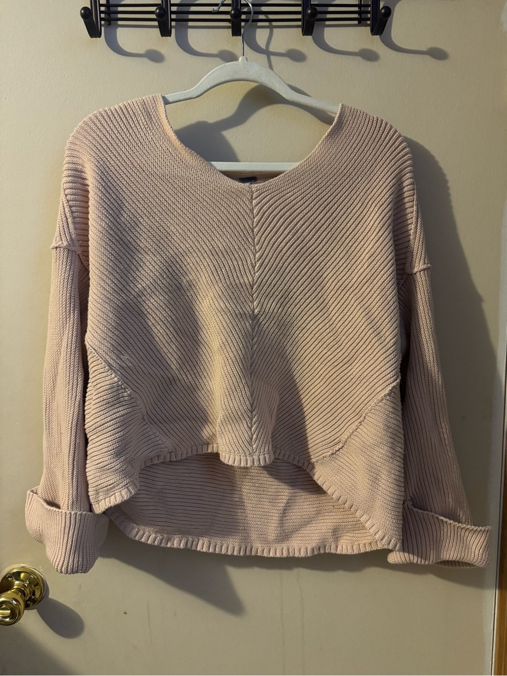 Free People Ribbed Scoop-Neck Sweater in Blush